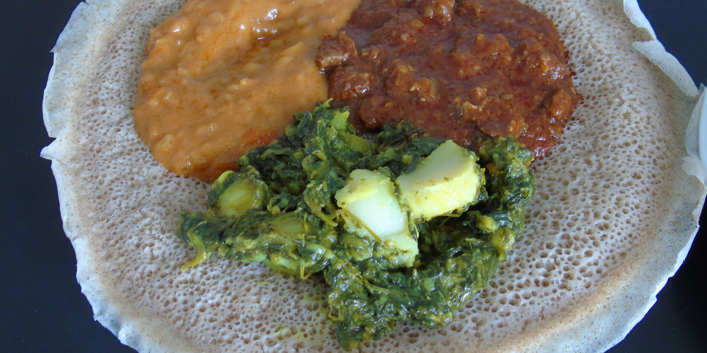 Ethiopian Flat Bread (Injera) and Red Lentil Stew (Kik Wat) Wrap It Up by John Peppin, D.O.