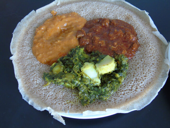 Injera with stews and sauces 2 28 2022 copy